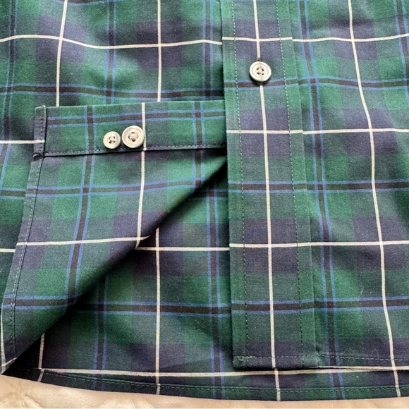 L.L. Bean Traditional Fit Cotton Blue Green Plaid Tartan Button Down Shirt Sz L - Picture 16 of 16